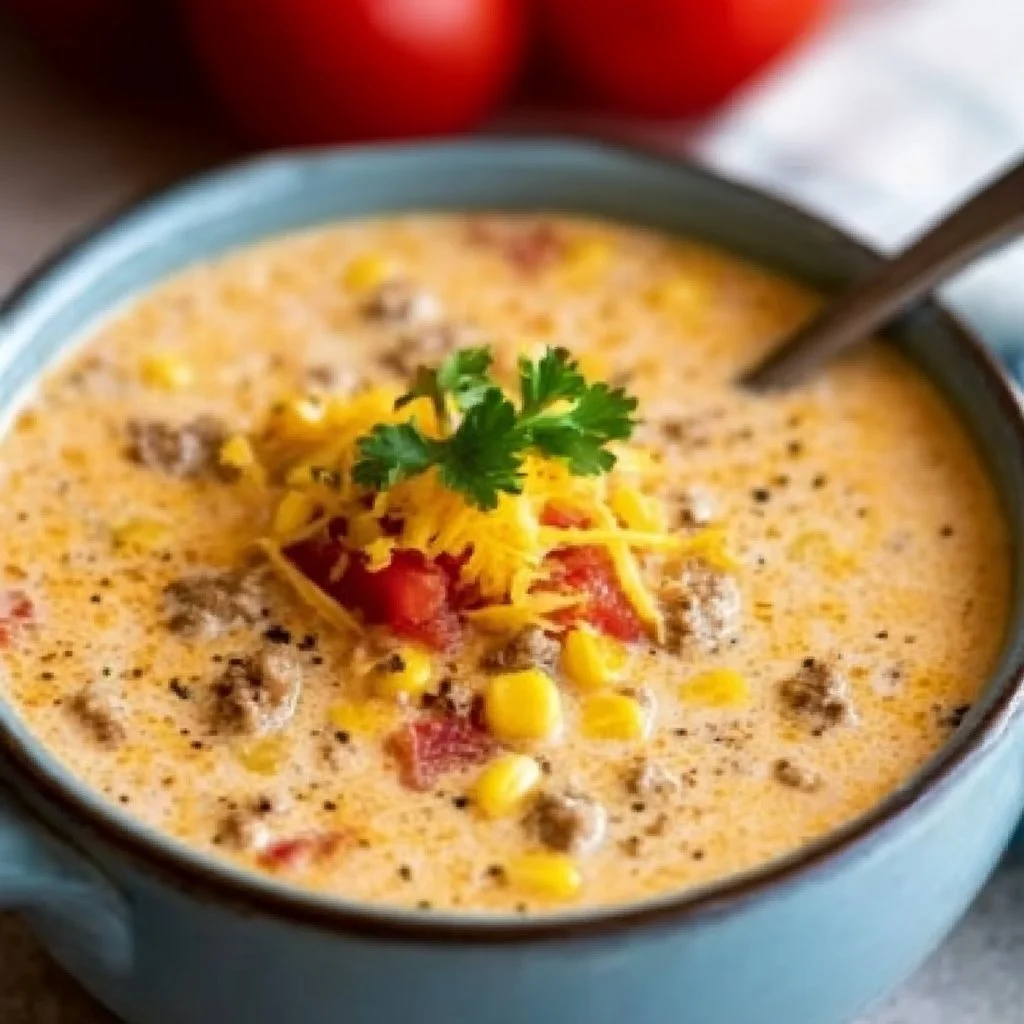 Delicious creamy Cowboy Soup recipe with rich flavor and no cream.