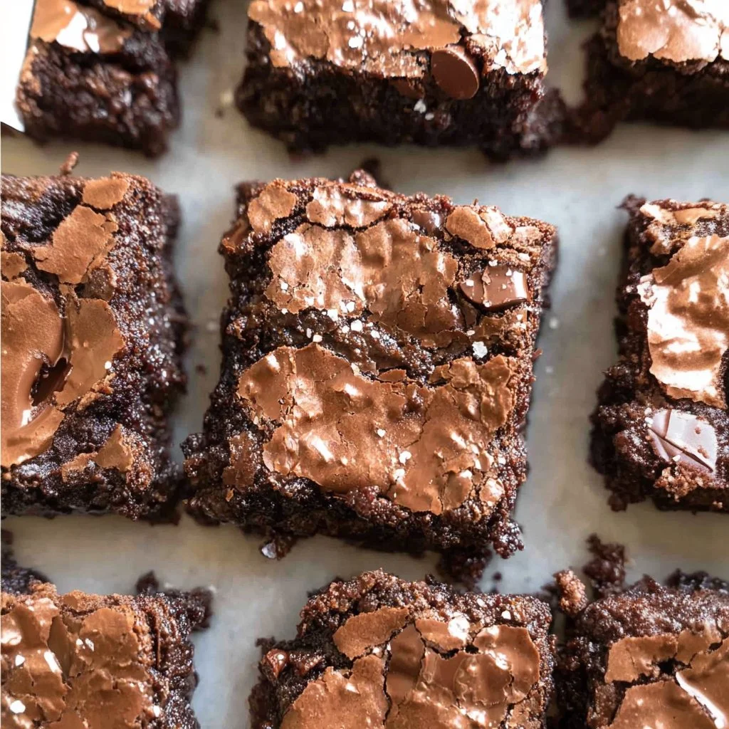 Delicious fudgy vegan brownies displayed on a white plate