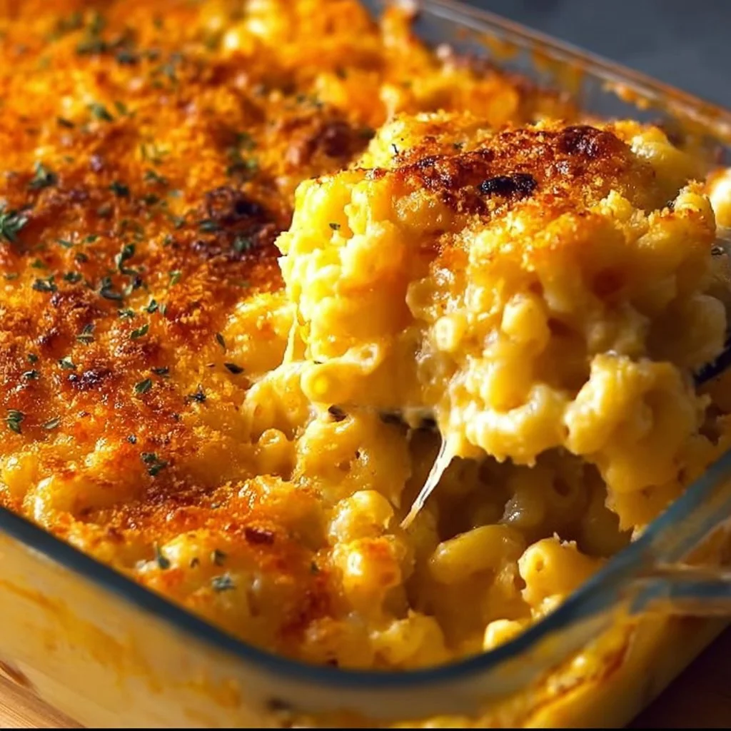 Delicious rich baked mac and cheese from Alright with Me recipe