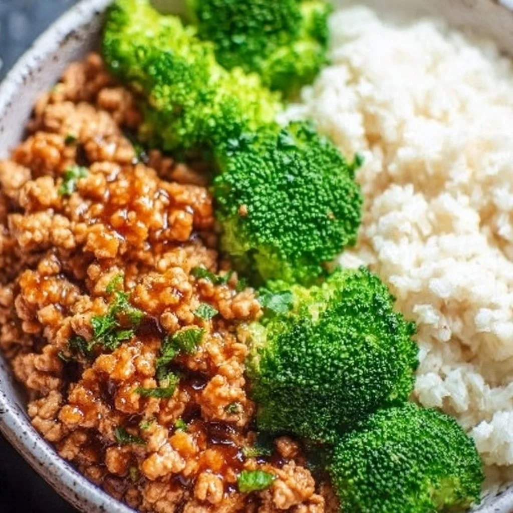 Sweet and spicy ground turkey and broccoli bowls for a quick weeknight meal