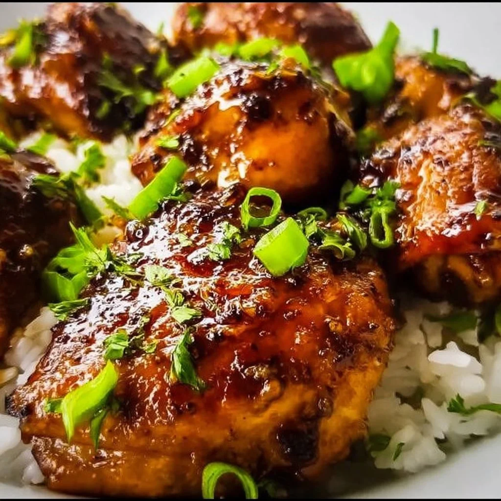 Delicious slow cooker honey garlic chicken served with vegetables