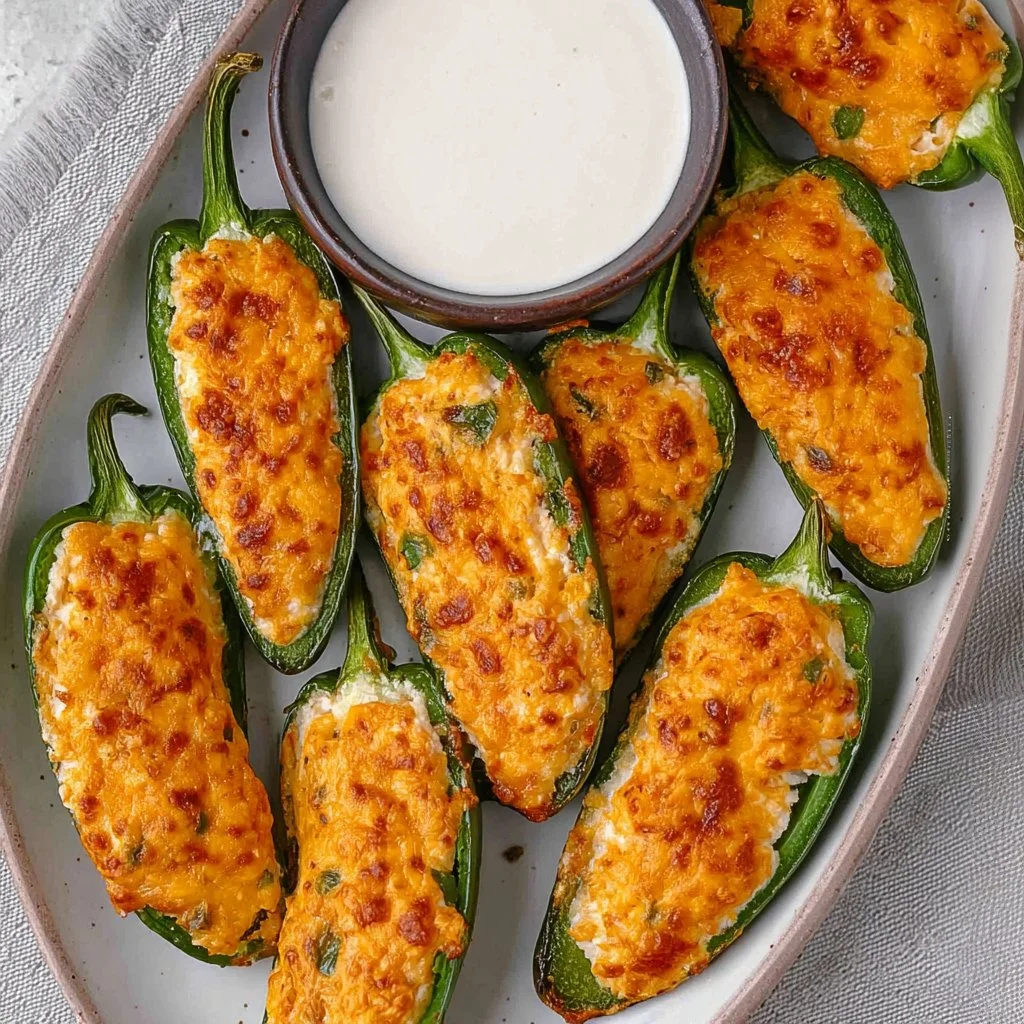 Cheesy jalapenos recipe with creamy filling, perfect for appetizers.