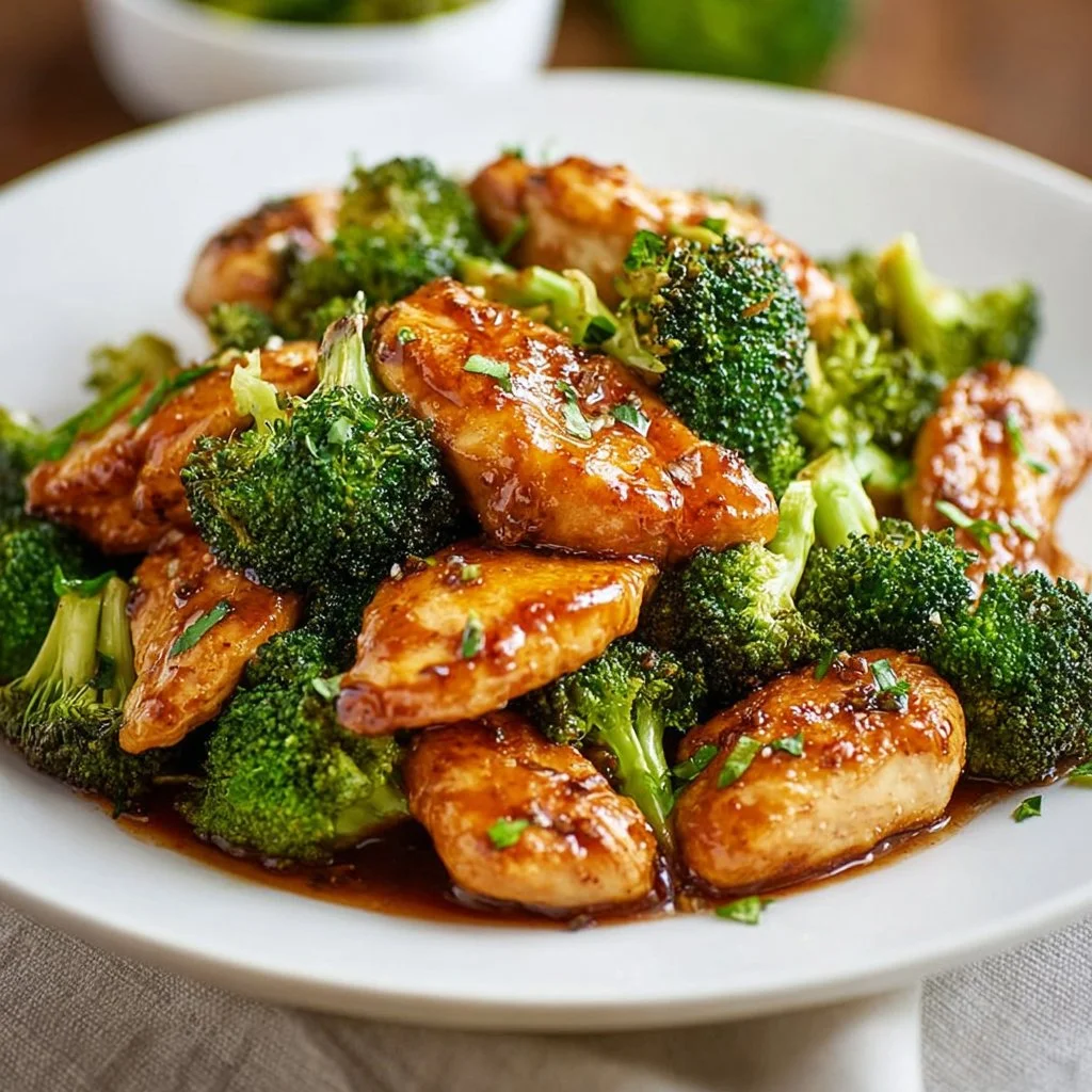 Creamy chicken and broccoli dish served in a cozy setting