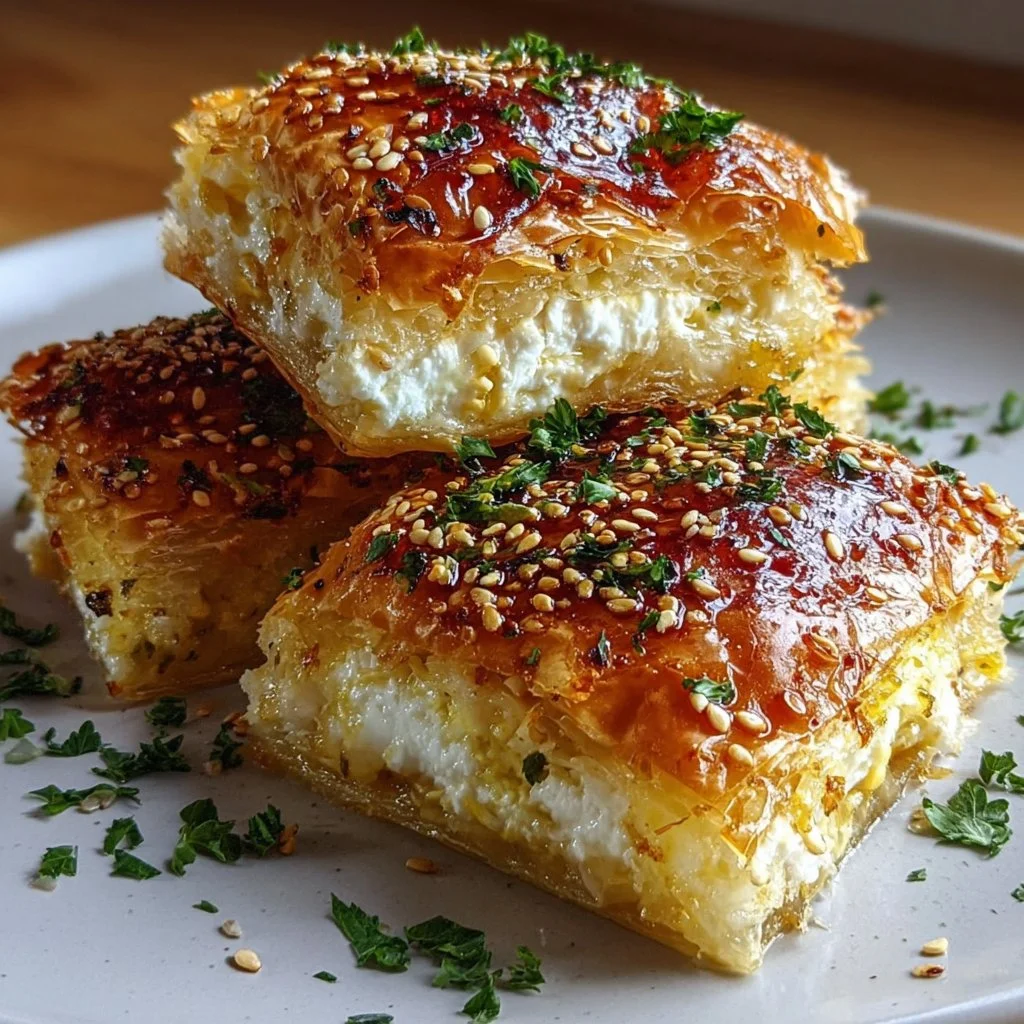 Golden Crispy Cheese Borek topped with sweet chili glaze