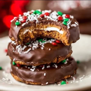 Delicious Chocolate Peanut Butter Stacks stacked on a plate