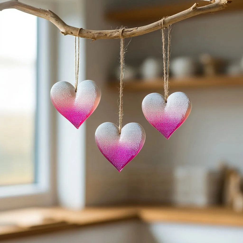 DIY Crystal Heart Ornaments for beautiful home decor