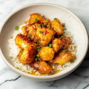 Deliciously glazed honey chicken dish with aromatic spices and herbs