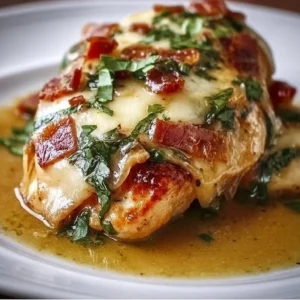 Delicious Italian Chicken Saltimbocca served with prosciutto and sage.