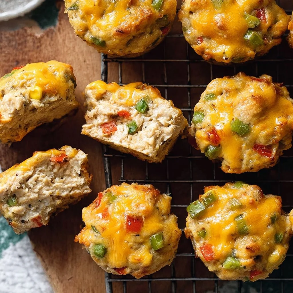 Low carb chicken muffins on a plate, healthy and easy recipe