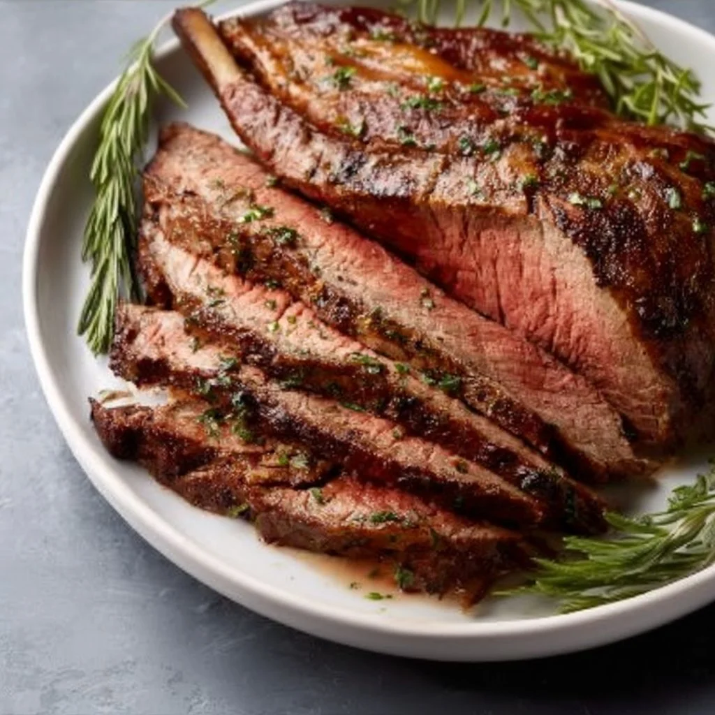 Barefoot Contessa's delicious roast beef recipe served on a platter