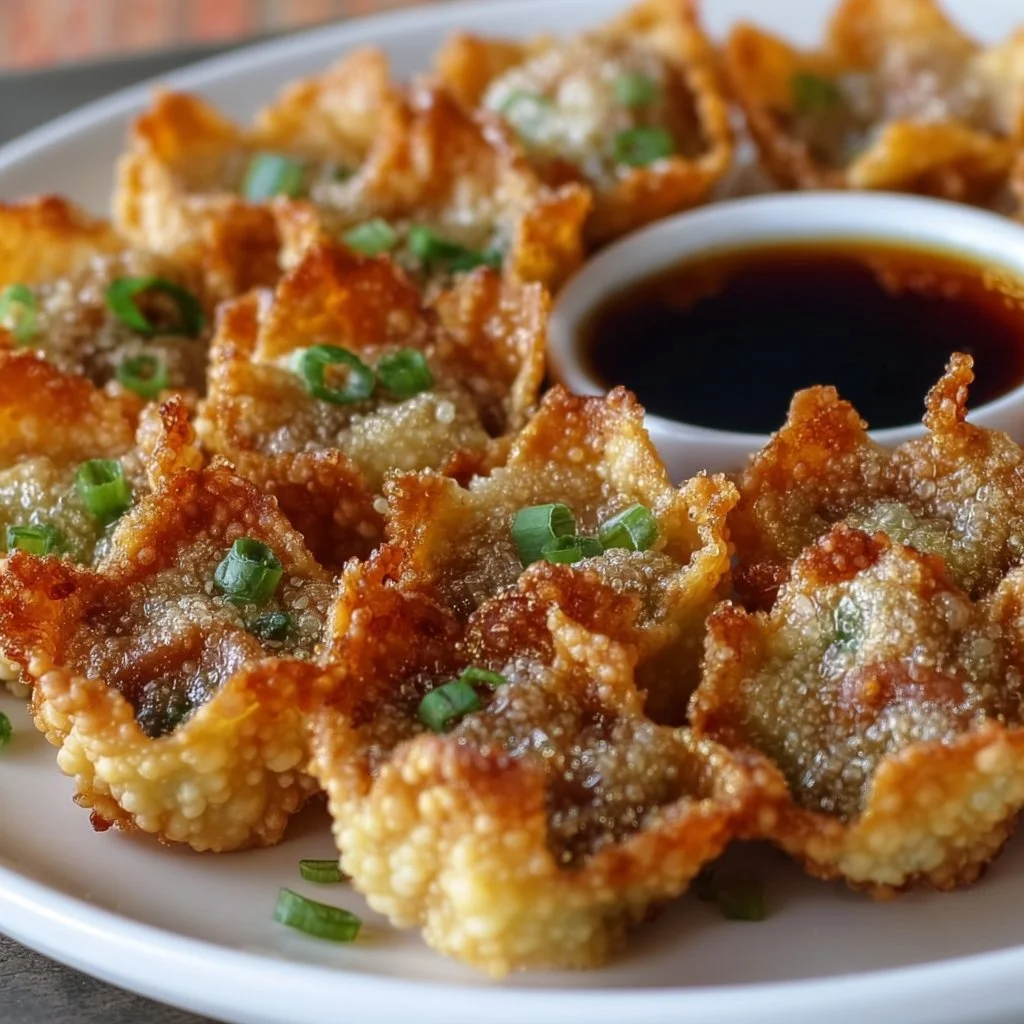 Freshly made homemade wontons ready for cooking or serving.