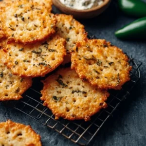 Delicious jalapeño cheddar crackers made using Ina Garten's recipe
