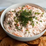 Delicious smoked salmon dip recipe by Ina Garten served in a bowl