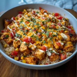 One-Pot Cheesy Southwest Chicken with Rice in a skillet