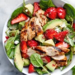 Balsamic Strawberry Chicken Salad with fresh strawberries and grilled chicken