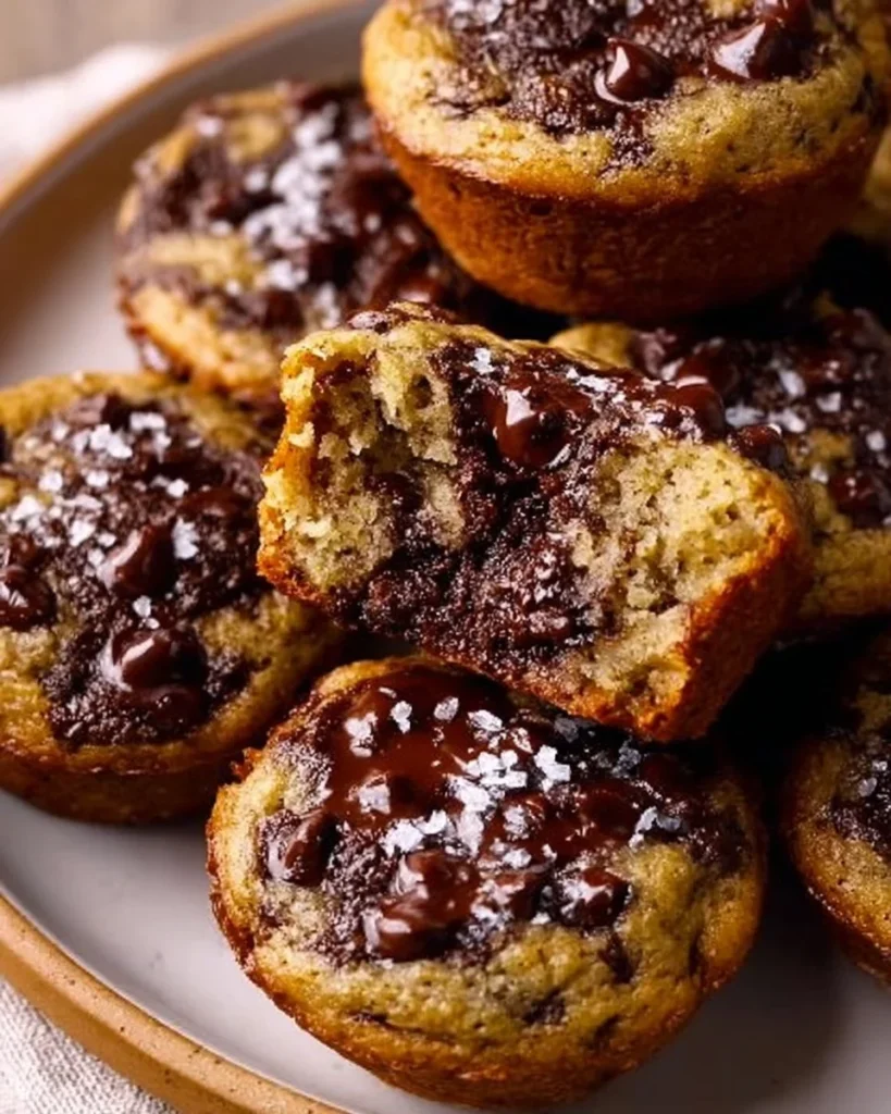 Freshly baked banana bread chocolate chip cookies on a cooling rack