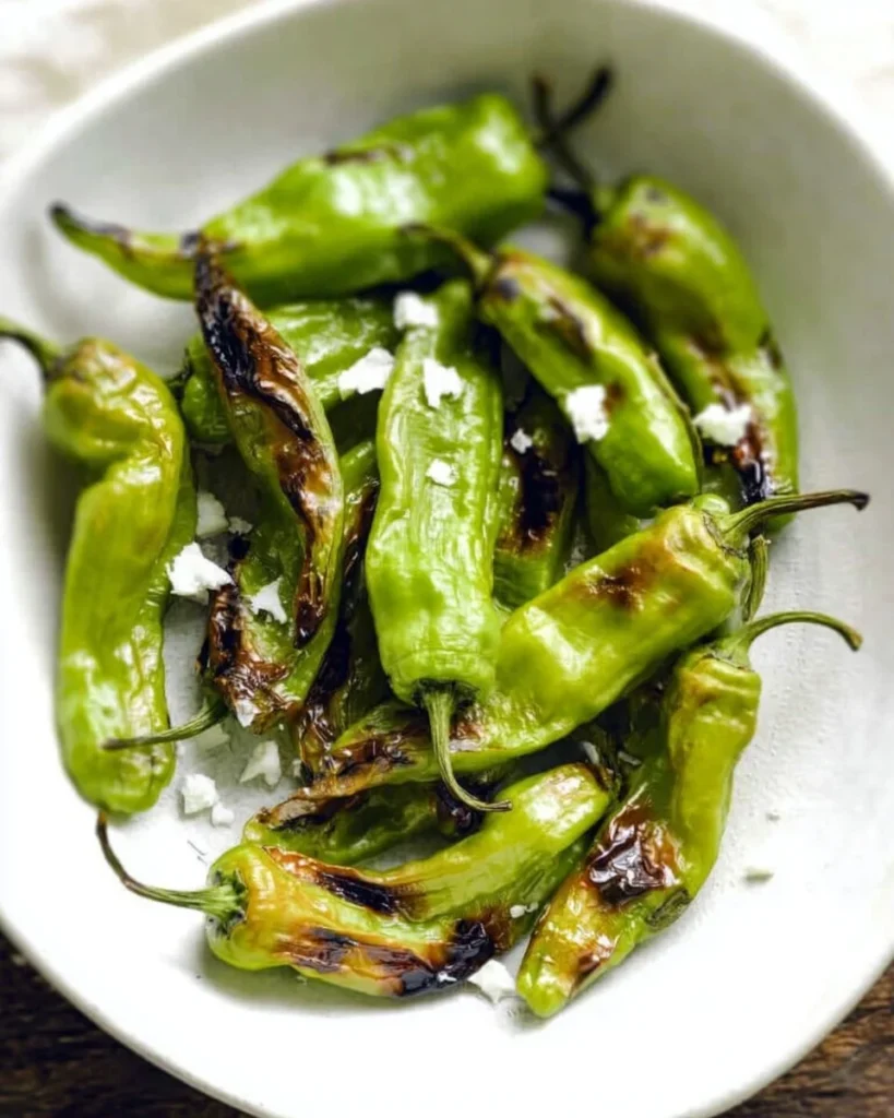 Blistered Shishito Peppers served as a high-protein snack for families