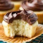 Delicious Boston Cream Pie cupcakes with chocolate icing and cream filling