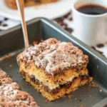 Delicious homemade coffee cake with a crumbly topping and warm spices