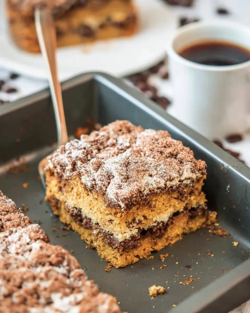 Delicious homemade coffee cake with a crumbly topping and warm spices
