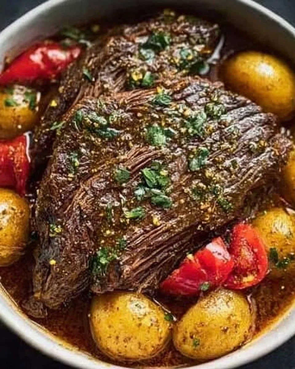 Delicious Crockpot Mississippi Pot Roast served with vegetables.