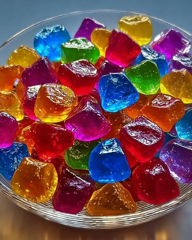 Homemade crystal candy in colorful shapes for family moments
