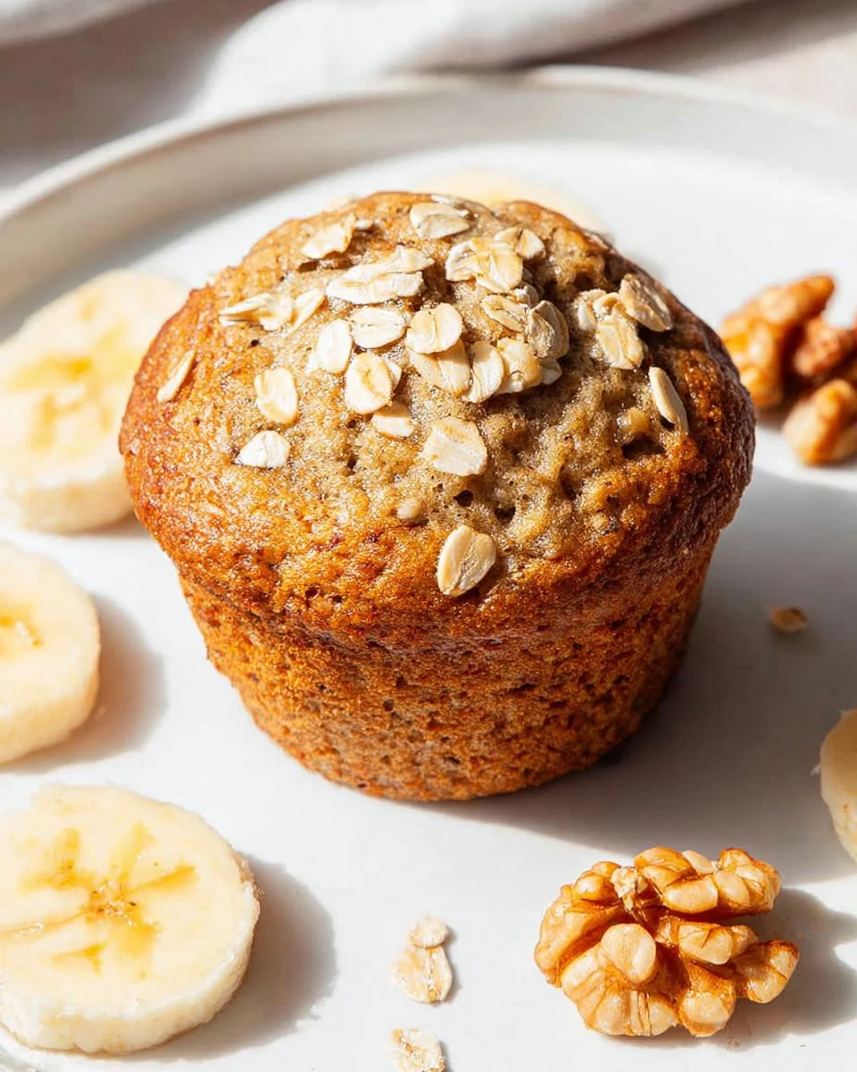 Delicious banana oat muffins baked and ready to enjoy for a healthy snack