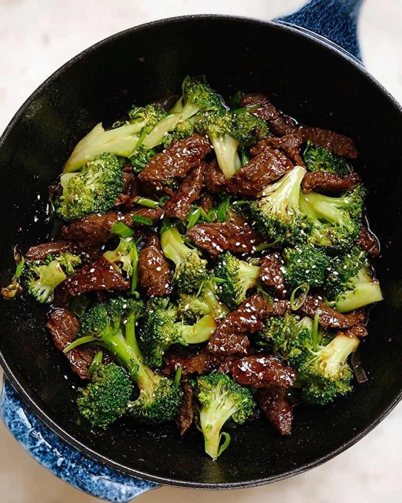 Delicious easy beef and broccoli dish served for a healthy family dinner