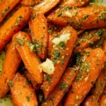 Garlic Butter Chantenay Carrots served in a dish