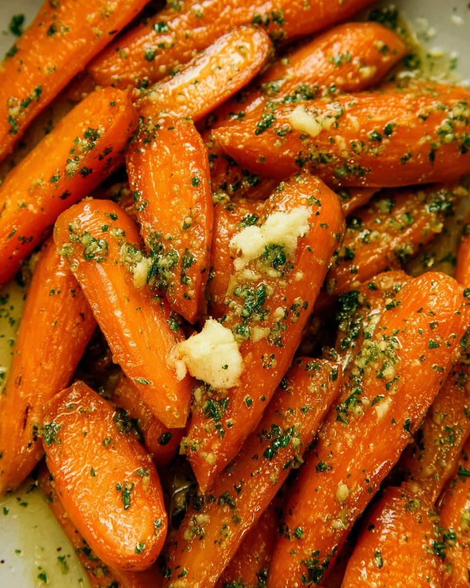 Garlic Butter Chantenay Carrots served in a dish