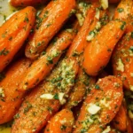 Garlic Butter Chantenay Carrots cooked with fresh herbs and rich flavor