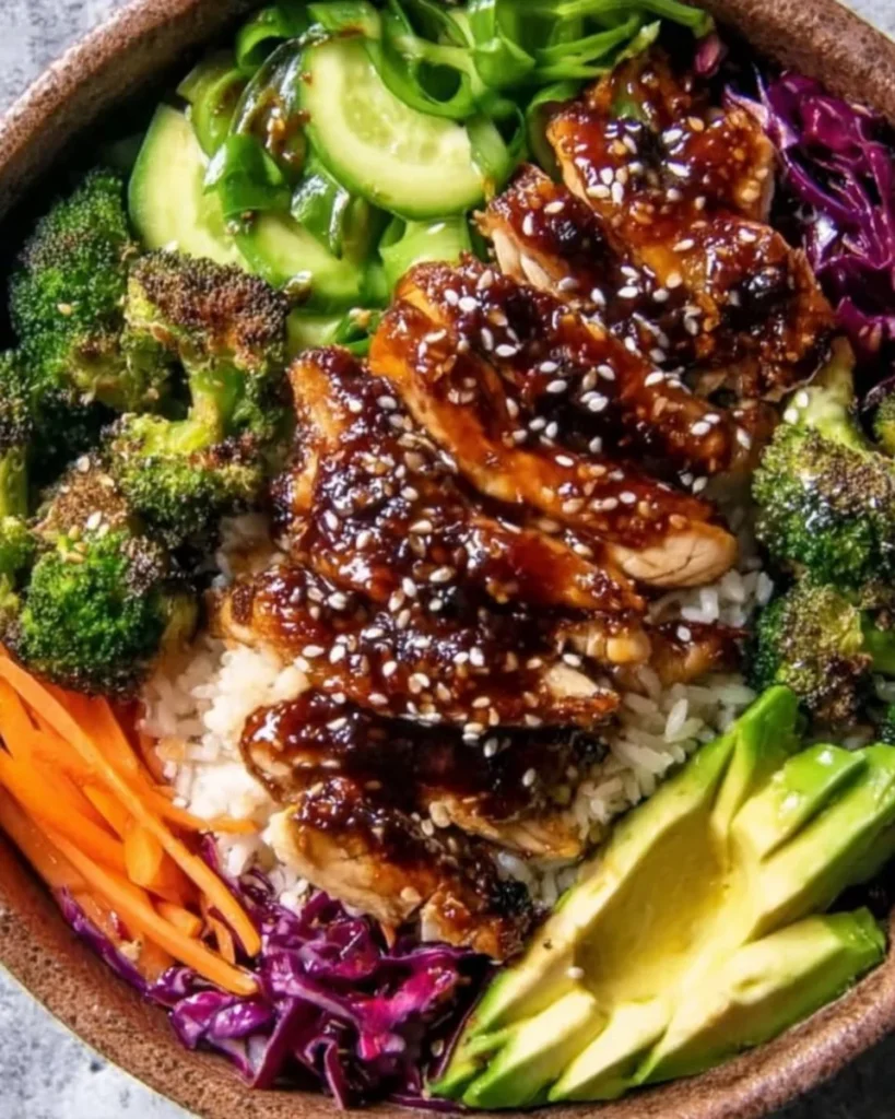 Healthy sticky chicken bowls - protein-packed meal for families