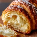 Homemade croissant bread loaf cooling on a wire rack, healthy and delicious treat