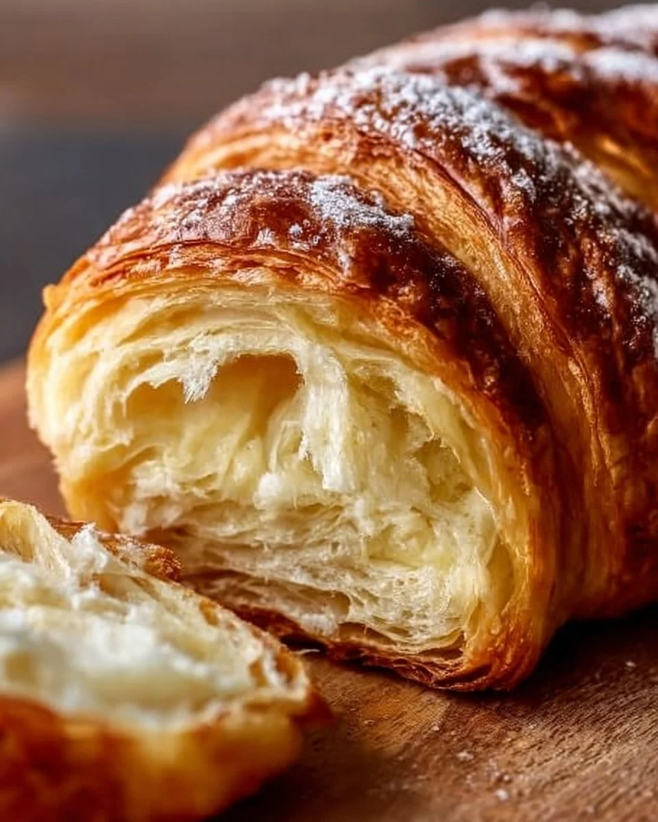 Homemade croissant bread loaf cooling on a wire rack, healthy and delicious treat