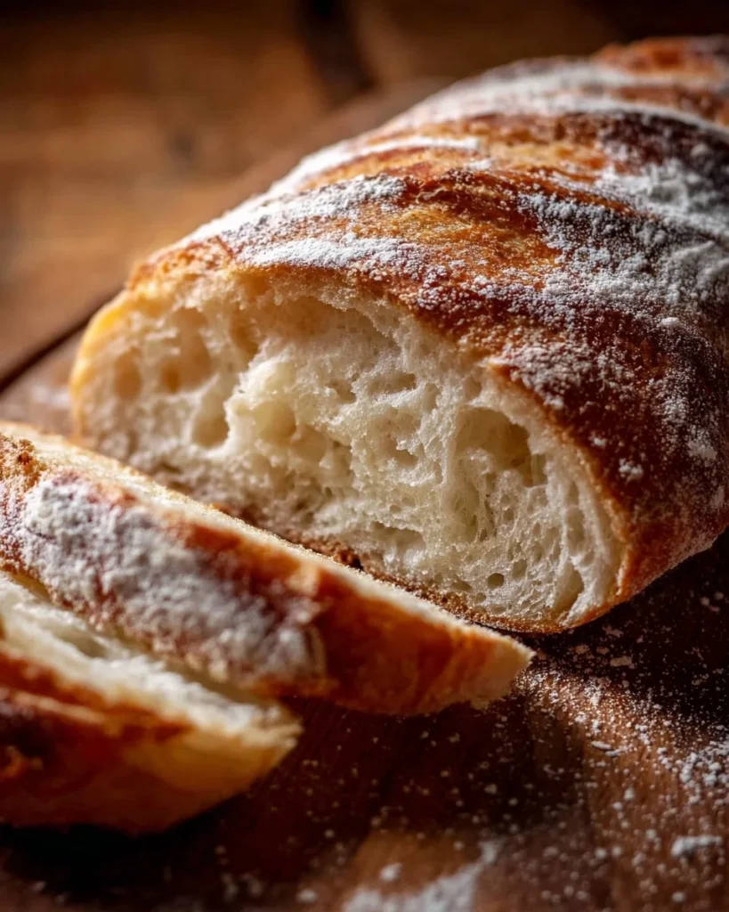 Homemade sourdough French bread baked to golden perfection