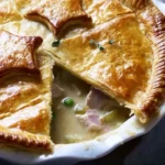Delicious Turkey Pot Pie by Ina Garten, served warm in a rustic dish.