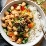 Delicious Kung Pao Chicken Bowl with vibrant veggies and rice