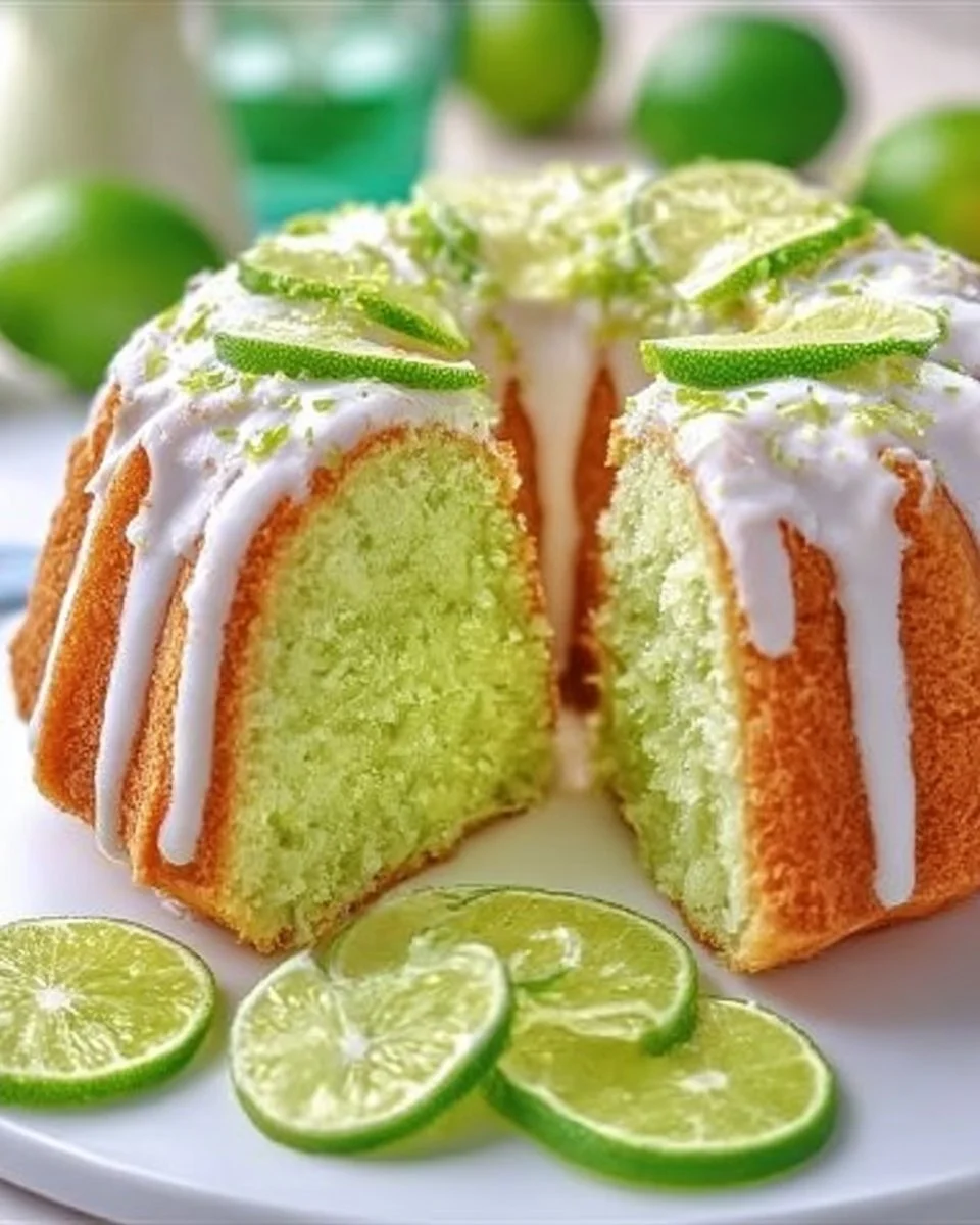 Moist and tangy key lime pound cake on a decorative plate