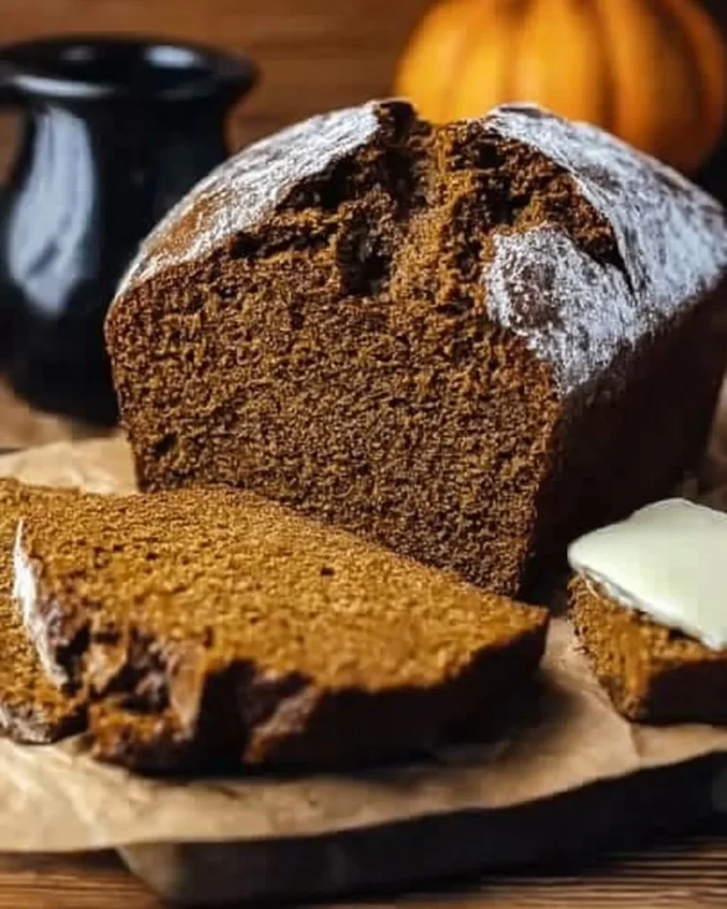 Homemade molasses brown soda bread, healthy and protein-rich
