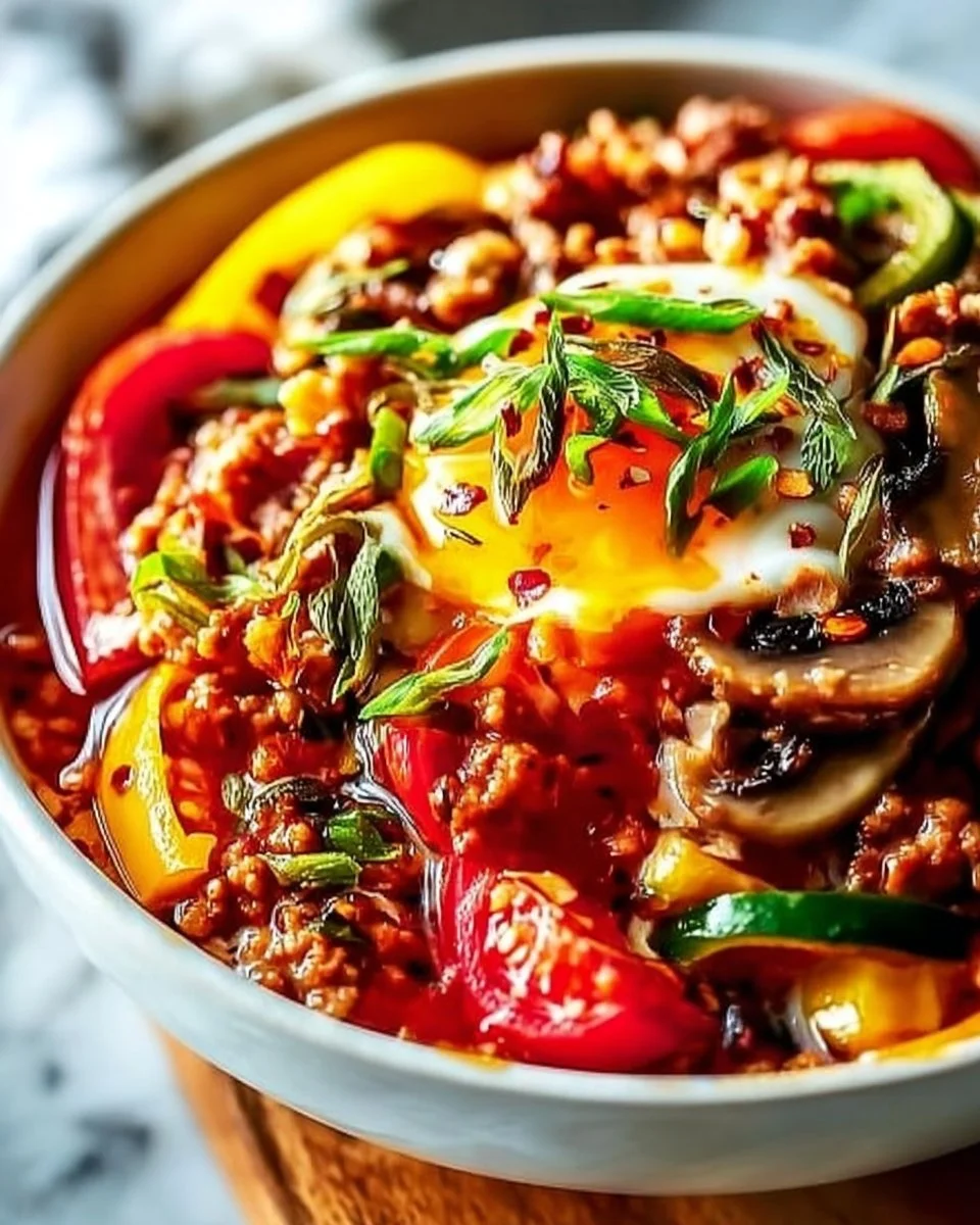 Delicious Pizza Protein Bowl with fresh toppings and nutritious ingredients