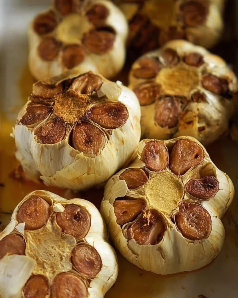 Creamy roasted garlic served in a bowl, perfect for a heart-healthy dish.