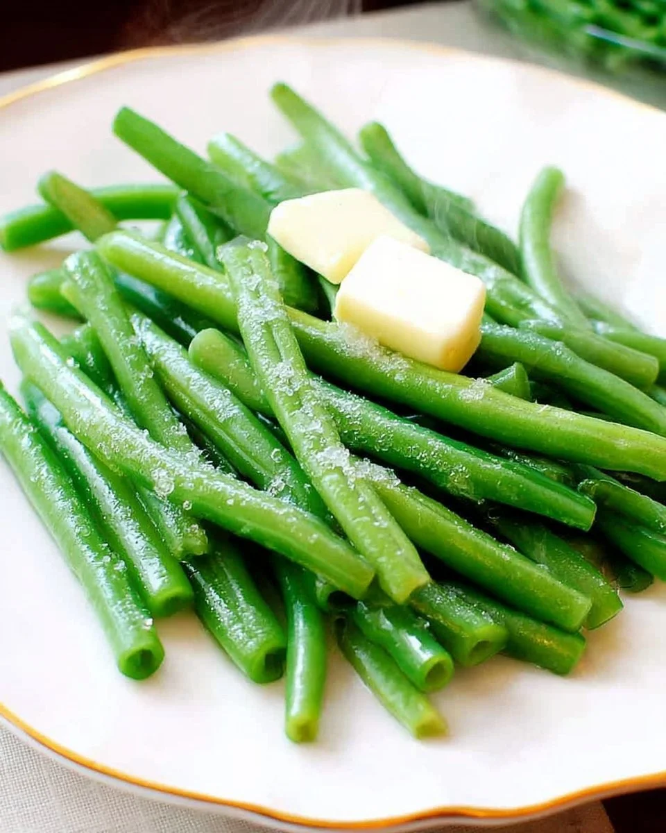 Fresh boiled green beans in a bowl for a healthy side dish