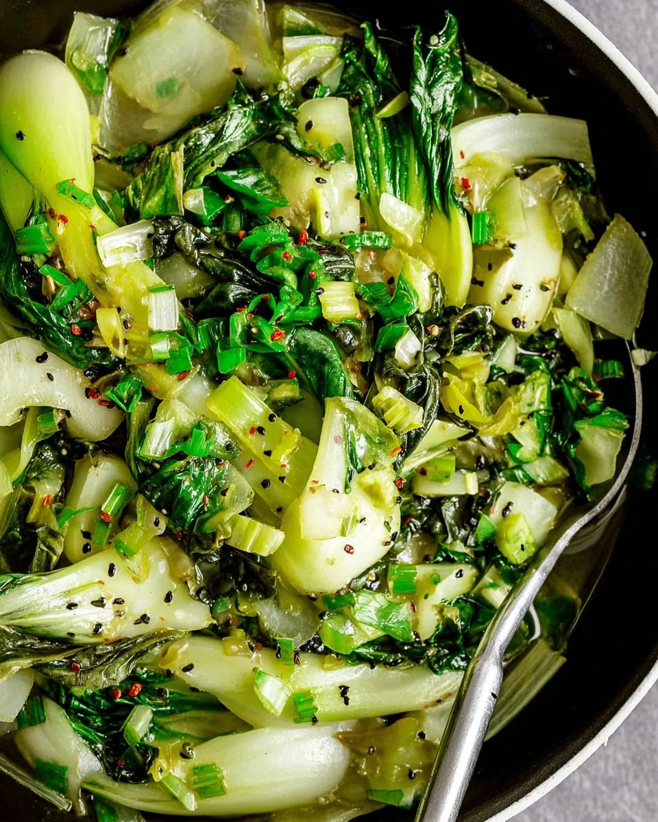 Simple and delicious sauteed bok choy recipe with garlic and soy sauce