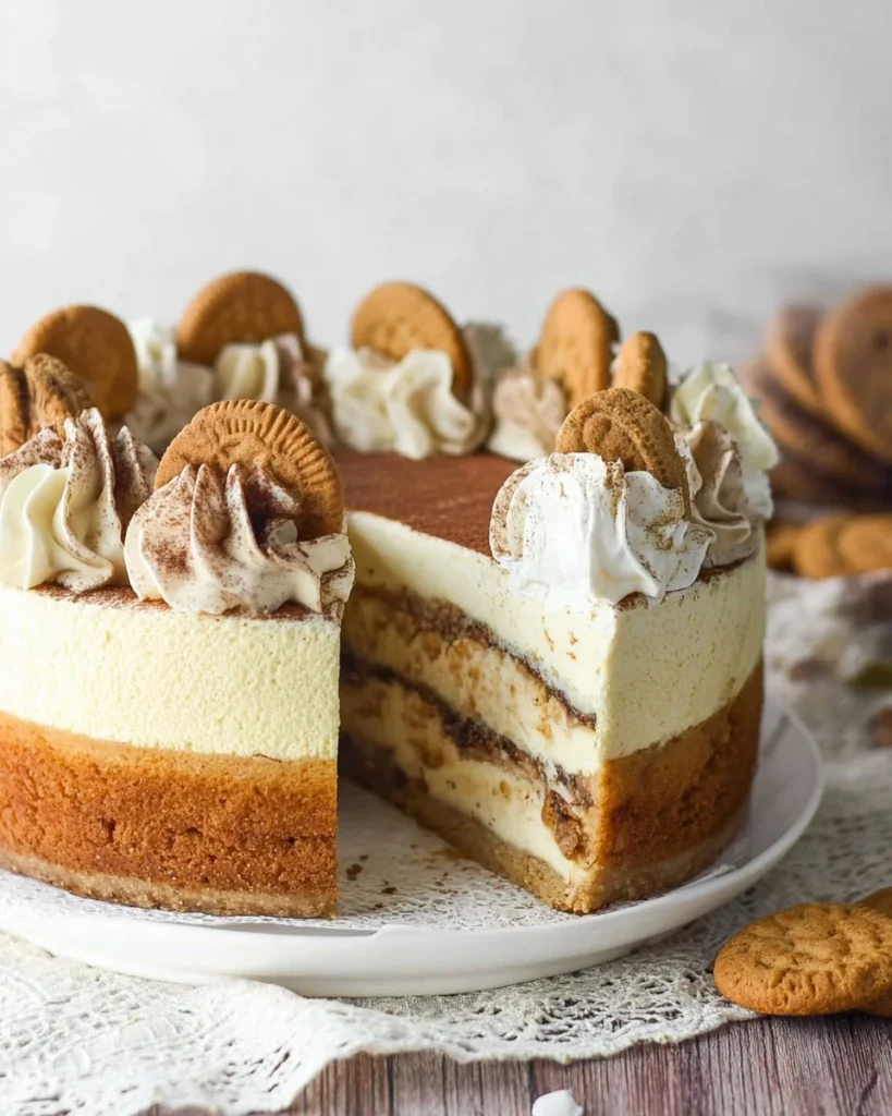 Slice of Snickerdoodle Cheesecake topped with cinnamon sugar