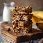 Delicious baked oatmeal breakfast bars topped with fresh fruits and nuts