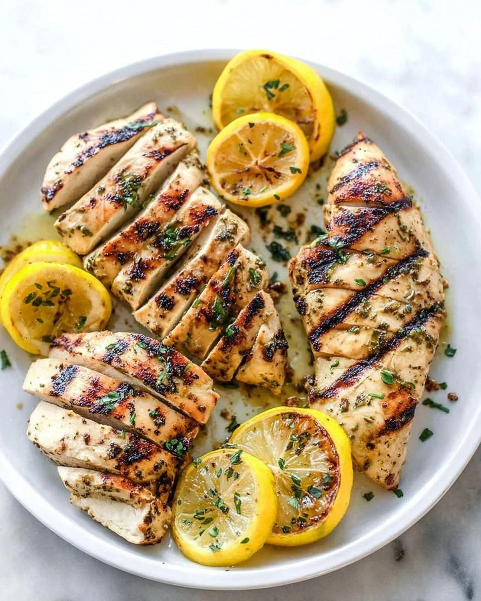 Delicious Greek chicken marinated for grilling with herbs and spices