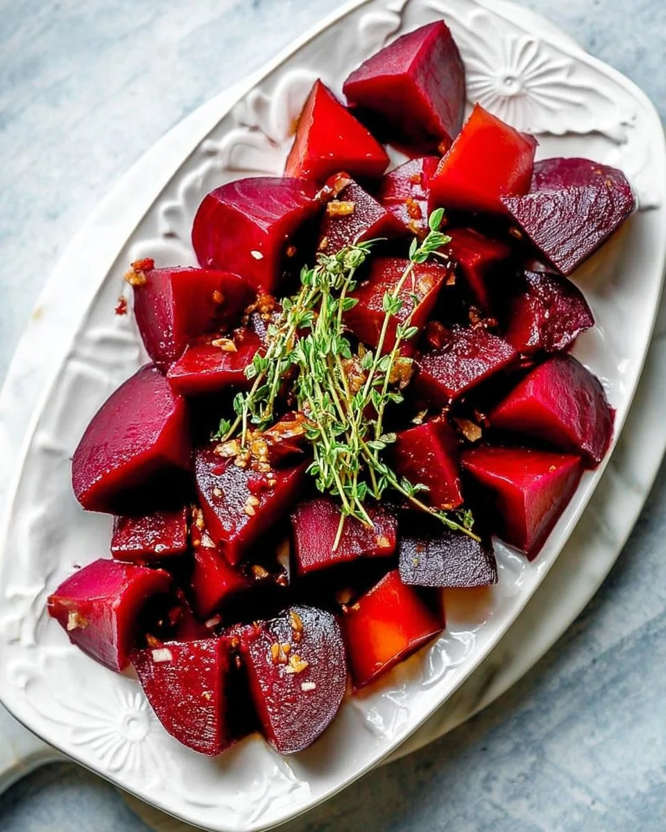 Delicious roasted beets served in a bowl, perfect for meal prep and healthy eating.