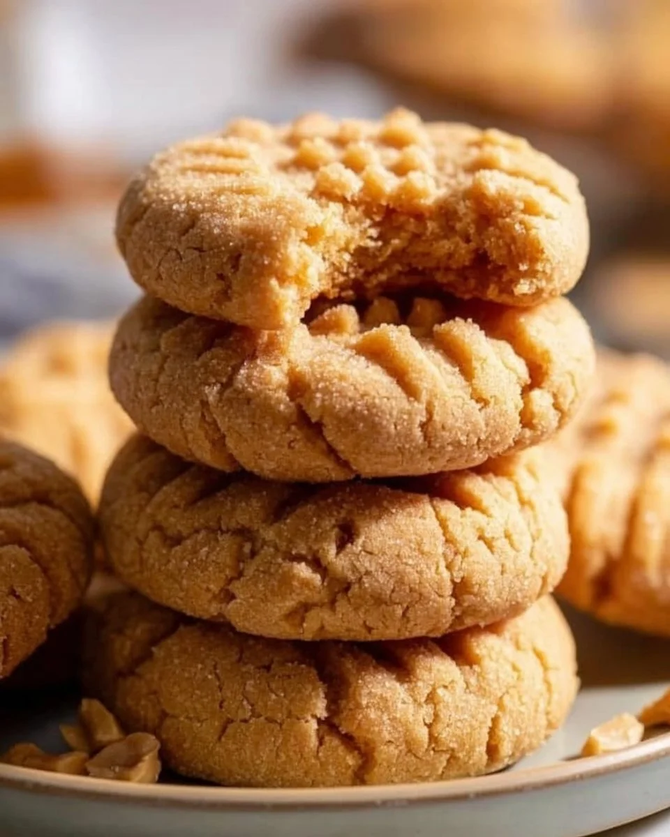 3-ingredient peanut butter cookies with no flour on a baking tray