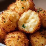 Delicious Air Fryer cheesy mashed potato balls ready to serve