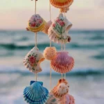 Beautiful art created from various sea shells showcasing natural creativity.